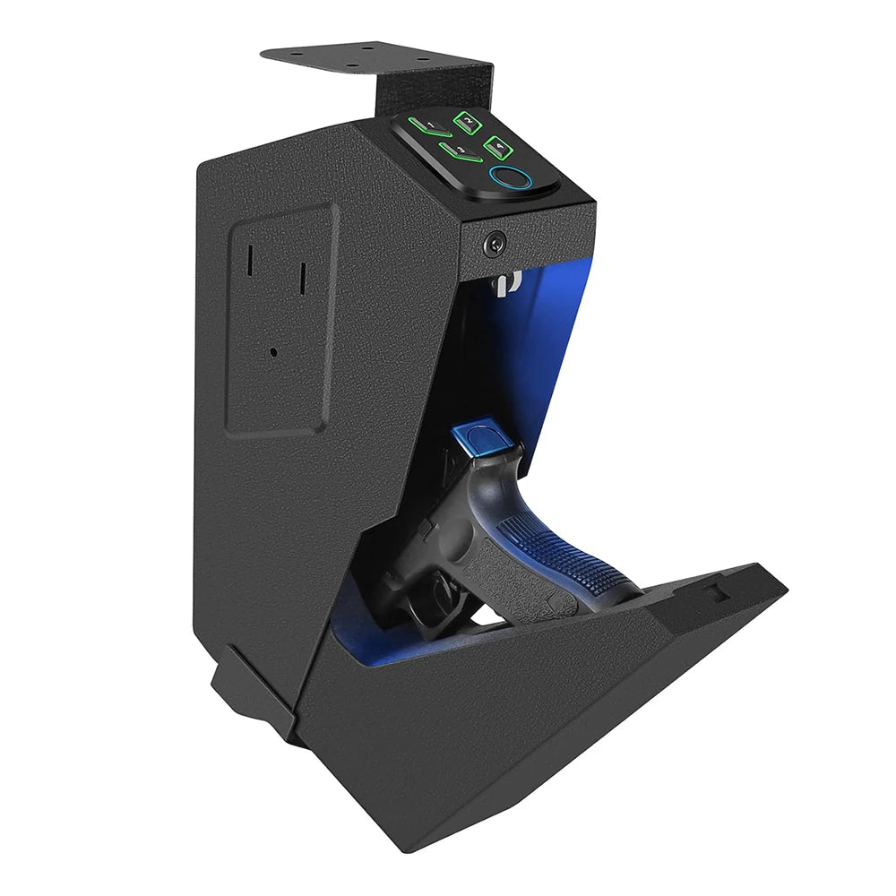 Biometric Handgun Gun Safe Open Fingerprint Hidden Safe for Pistols -with Fingerprint, Backlit Keypad, KEY Access