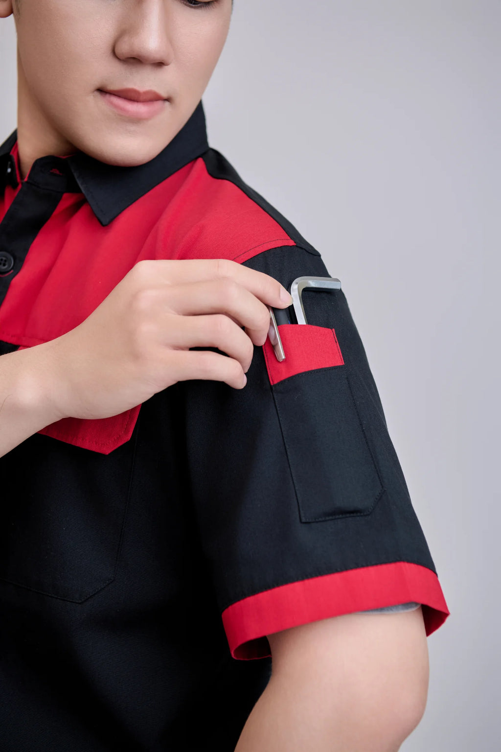 Comfortable New Hi Visibility Safety TC Fabric Women's Black Red Short-Sleeve Durable FMF Vietnamese Breathable Workwear