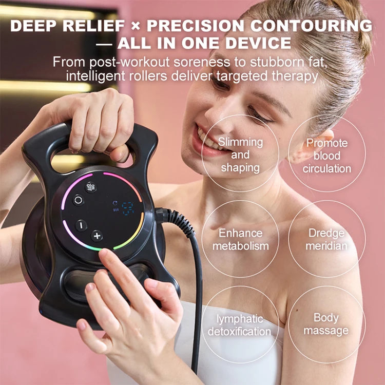 Slimming Massage Roller Electric Handheld Cellulite Massager Body Sculpting Tool for Fat Reduction Muscle Relaxation Home Use