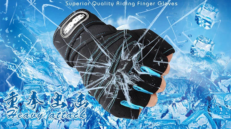 Men Gym Gloves Weightlifting Bodybuilding Training Fitness Fingerless Gloves Half Finger Cycling Gloves Non-Slip Wrist Support