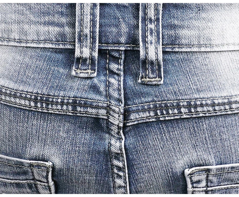 Streetwear Fashion Men Jeans Retro Light Blue Elastic Slim Fit Ripped Jeans Men Embroidery Designer Vintage Casual Denim Pants