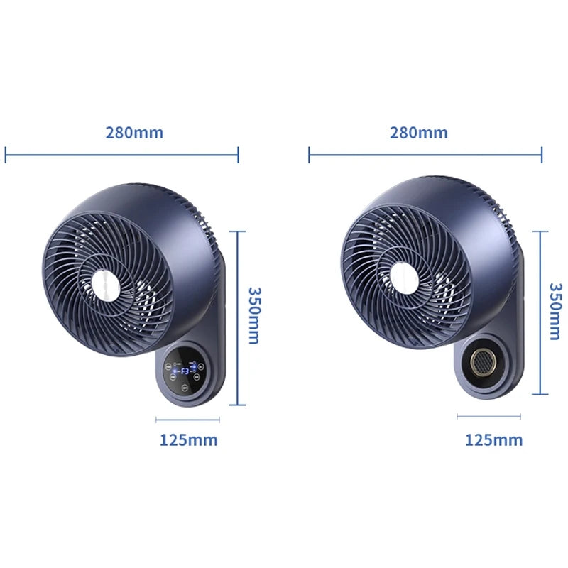 Electric fan, small household wall-mounted air circulation wall fan, kitchen and bathroom punch-free wall-mounted fan