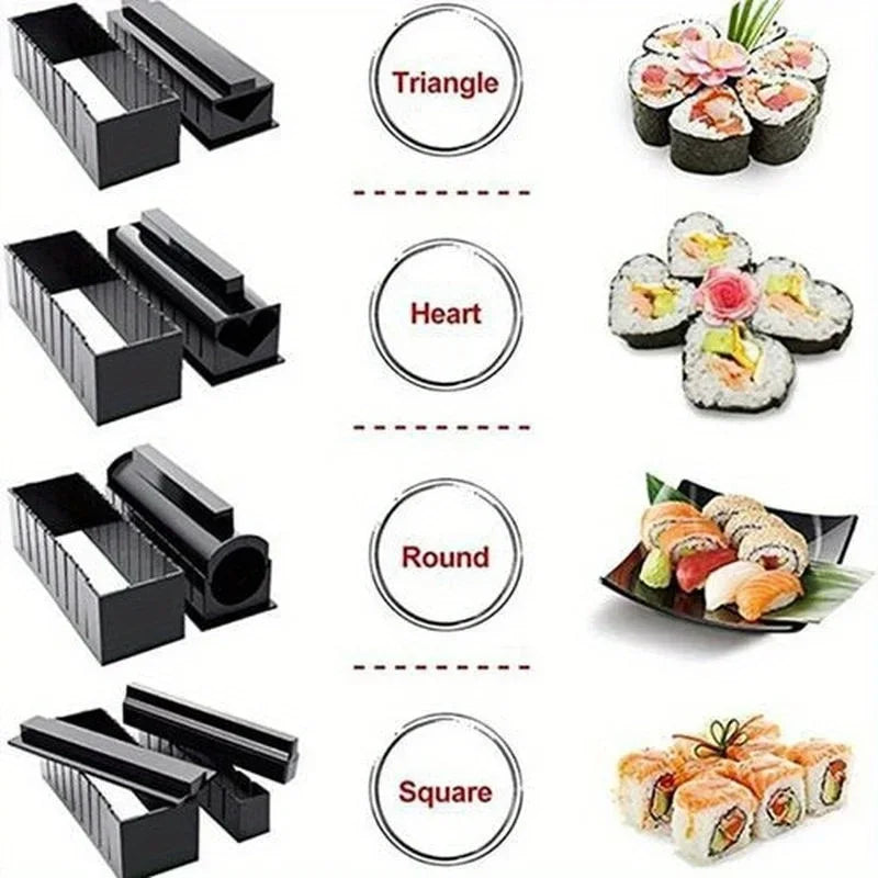 New Sushi Making Kit Sushi Mould DIY Sushi Ware Kitchen Gadget Rice And Vegetable Roll Seaweed Sushi Roll Tool For Beginner