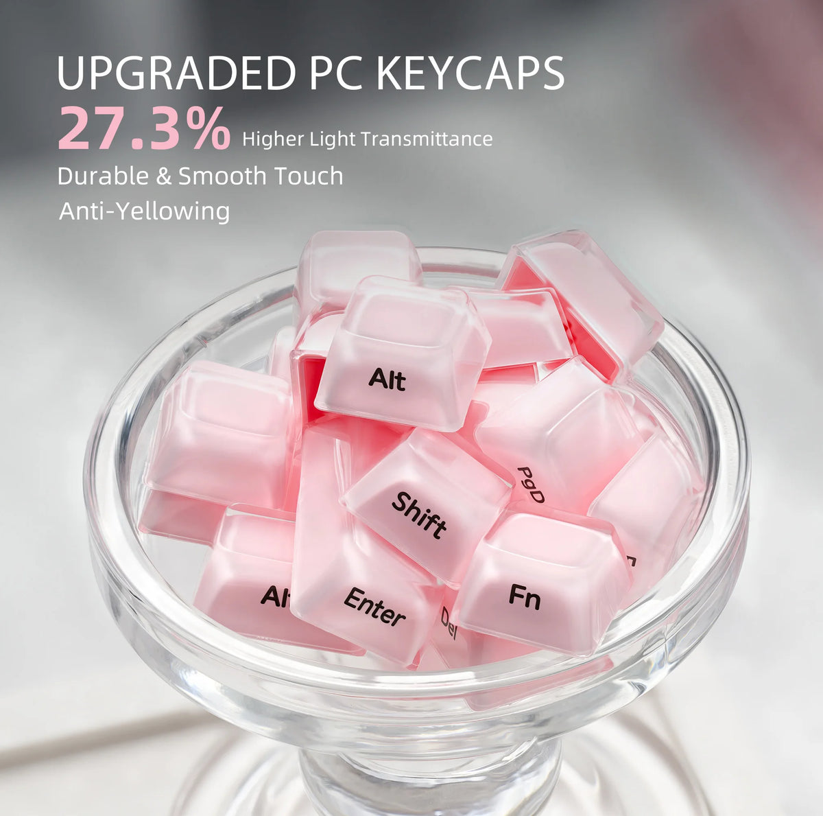 XVX Jelly Crystal Keycaps Side Print Pink/Blue 113keys Double Shote DIY Mechanical Keyboard OEM Profile Translucent Keycaps