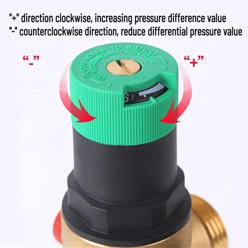 Tap Water Pressure Reducing Valve Adjustable Brass Double Union Pipe Water Purification with Gauge Filter Valve DN15/20/25/32