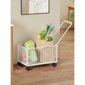 Floor Standing Kitchen Organizer - Single Tier Vegetable Storage Rack with Baskets - Multi-Functional Home Kitchen Shelf