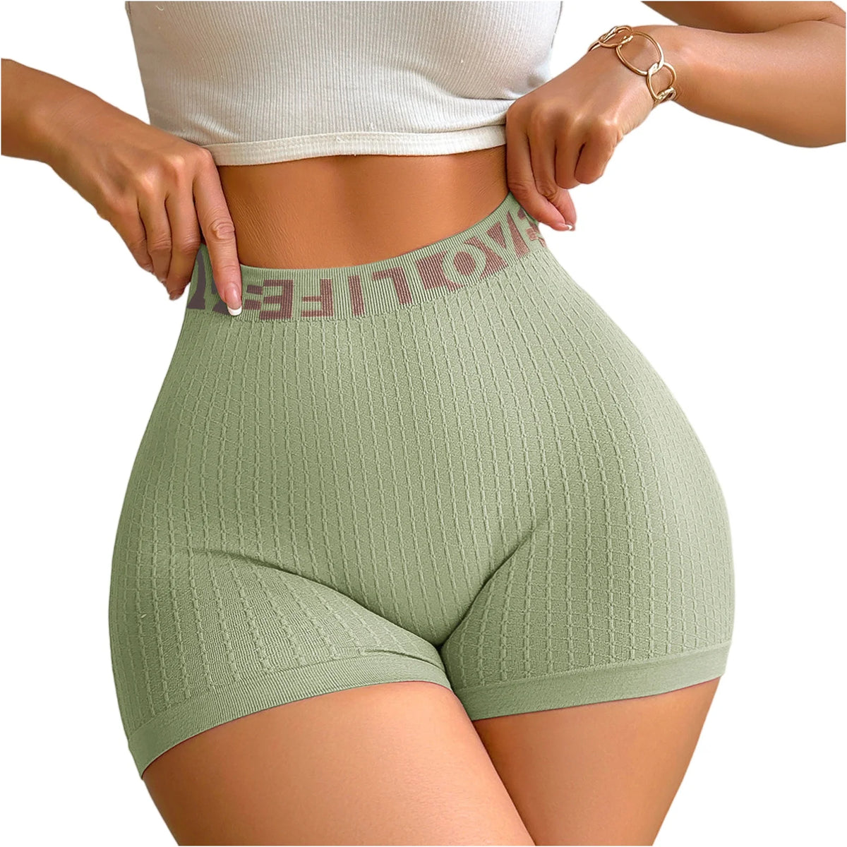 Women's High Waisted Sports Shorts With The Letters LOVE, Fashionable And Casual Women's Underwear, And Shorts