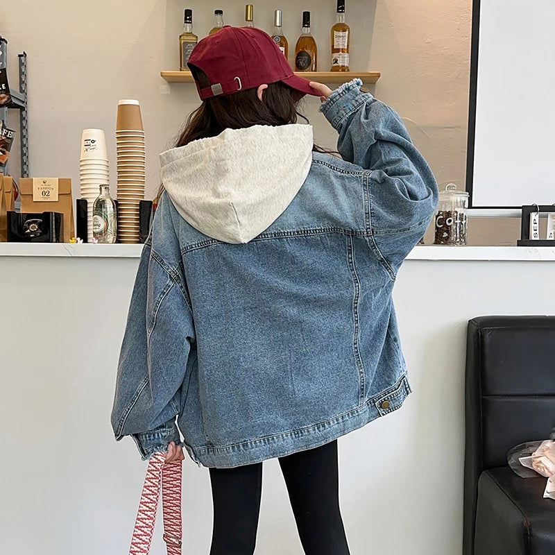 Girls Denim Jacket Spring Autumn 2026 New Style Casual Versatile Loose Button Down Jean Coat Fashion Children's Clothing