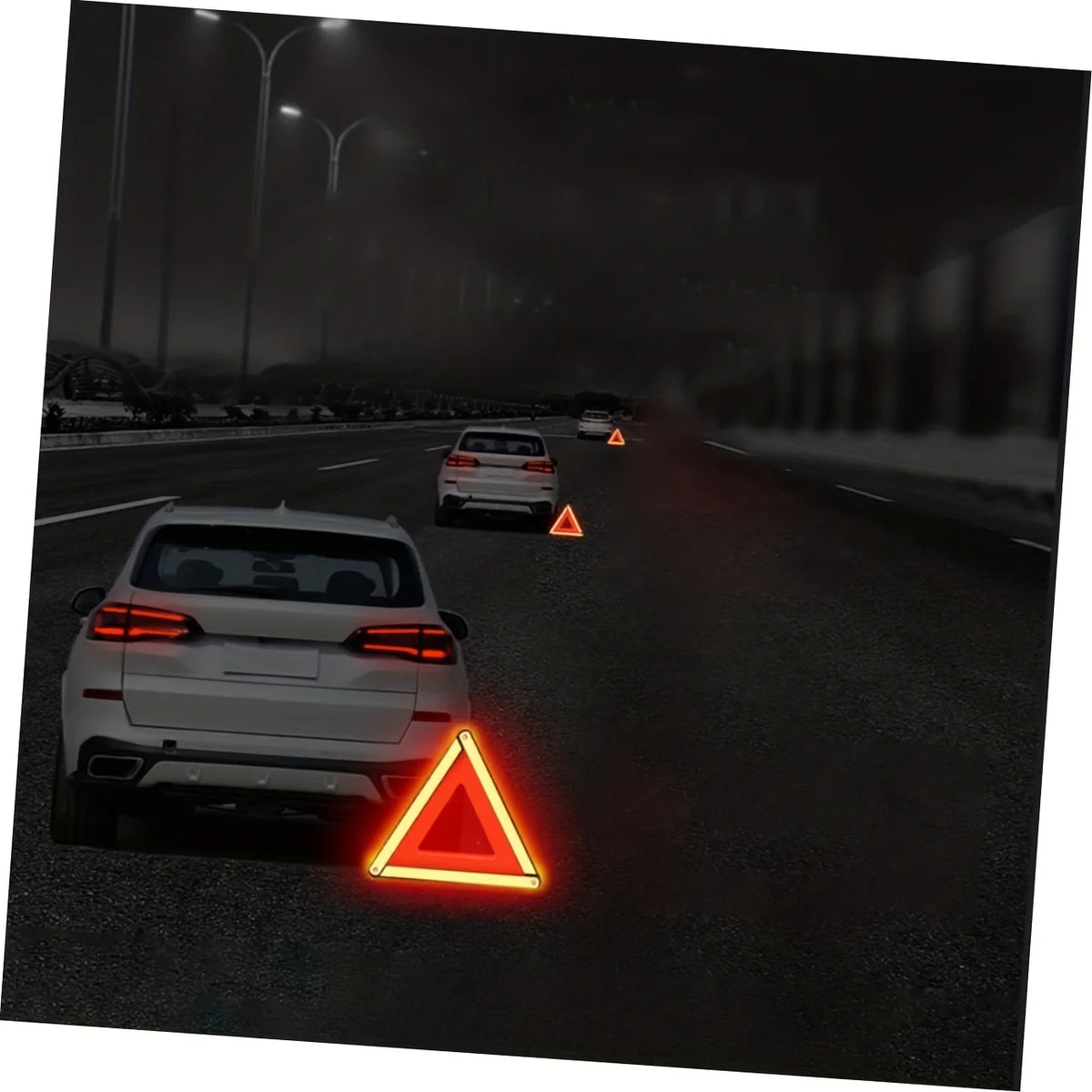 Safety Warning Triangles Car Emergency Kit Tripod Car Tripod Car Flag Reflective Stop Sign Plastic Triangle Warning Triangle Dot