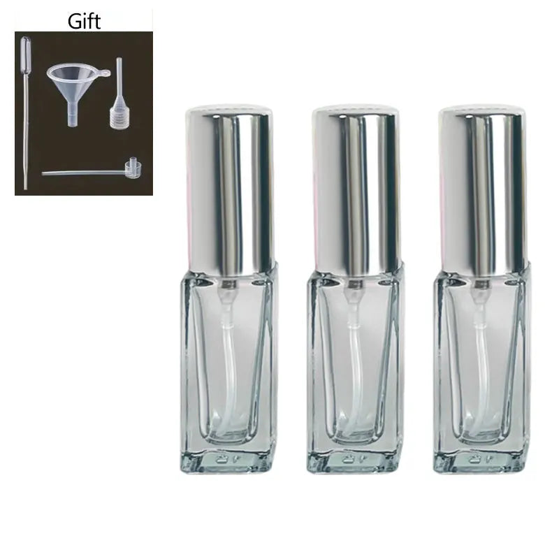 3pcs 5/10ml High Quality Perfume Spray Bottle Portable Empty Glass Cosmetic Atomizer Spray Container Travel Refillable Bottles