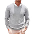 New Men's Casual Crewneck Knit Sweater Autumn Soft Jumper Elegant  Long Sleeve Business Pullover Winter Outwear Knitted Workwear