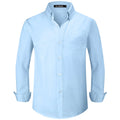 Boys Oxford Shirts Kids Light Blue School Uniform Halloween Chrtimas Easter Church Perform New Year Button Down Dress Clothes