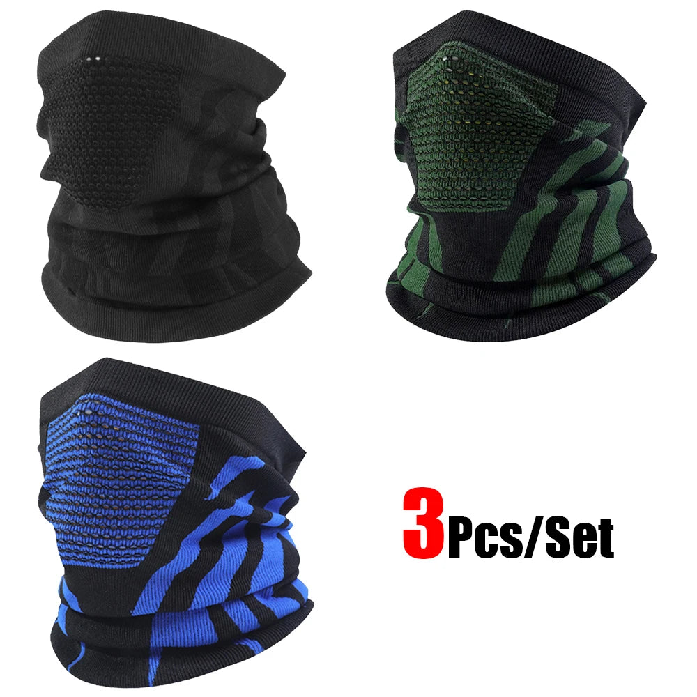 1pc/2pcs/3pcs Unisex Winter Breathable Warm Ski Mask Bike Motorcycle Half Face Mask Scarf Outdoor Hiking Fishing Cycling Mask