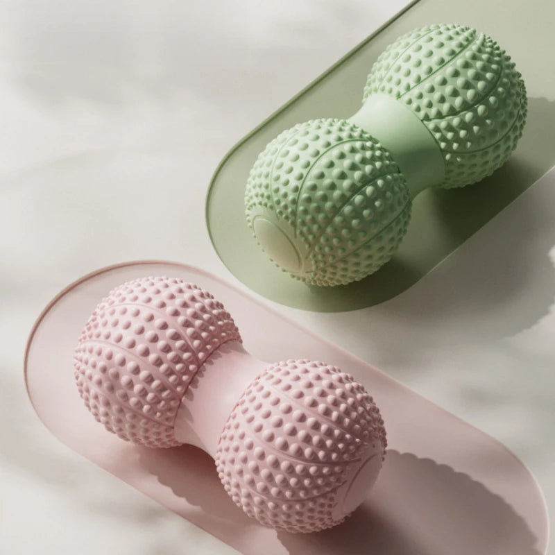 Dual Ball Massage Ball for Spine, Hip, Back & Leg - TPE Material, with Dots, Ideal for Yoga & Fitness, Muscle Relaxation