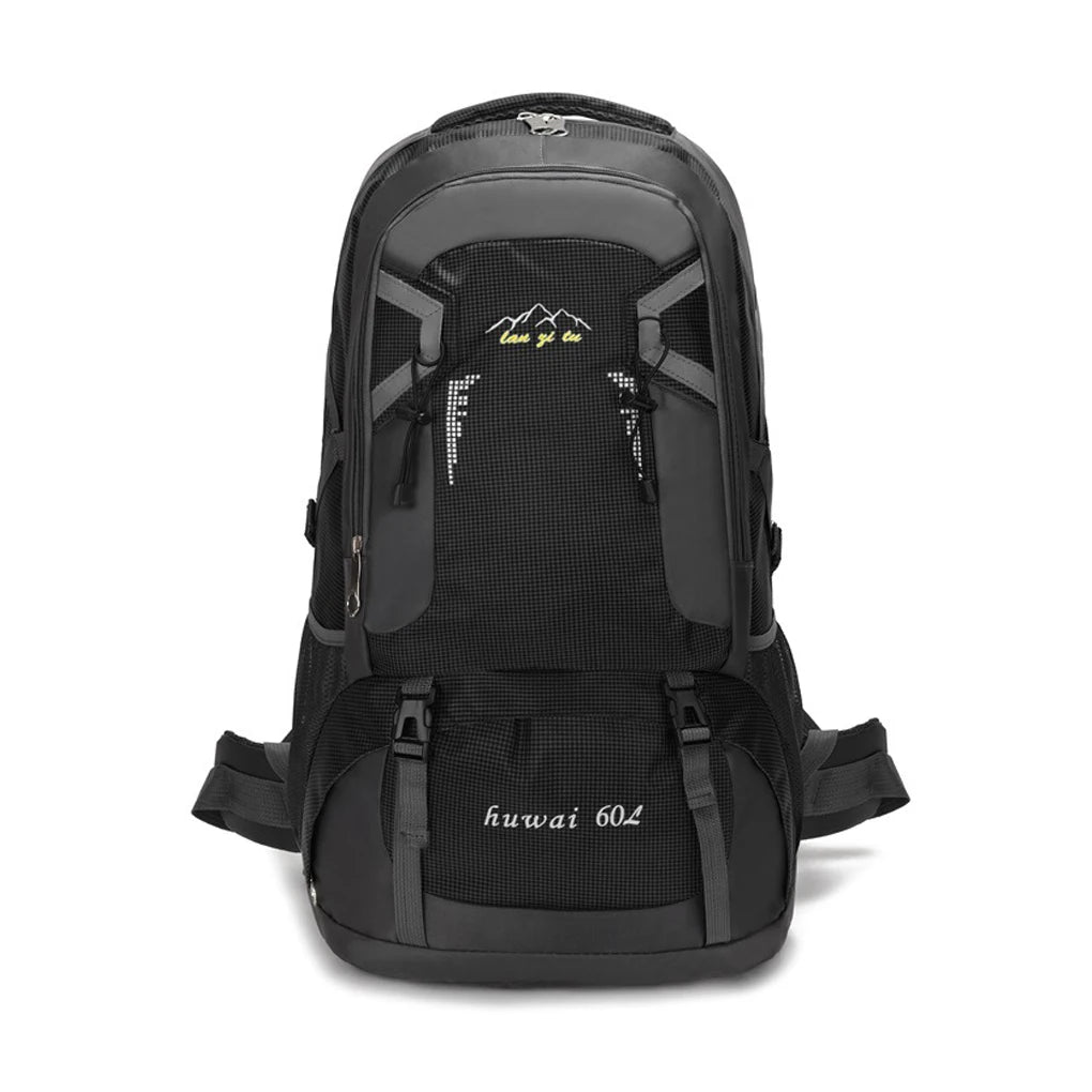 60L Backpack Outdoor Large Capacity Waterproof Rucksack Climbing Pack Zippered Portable Lightweight Bag