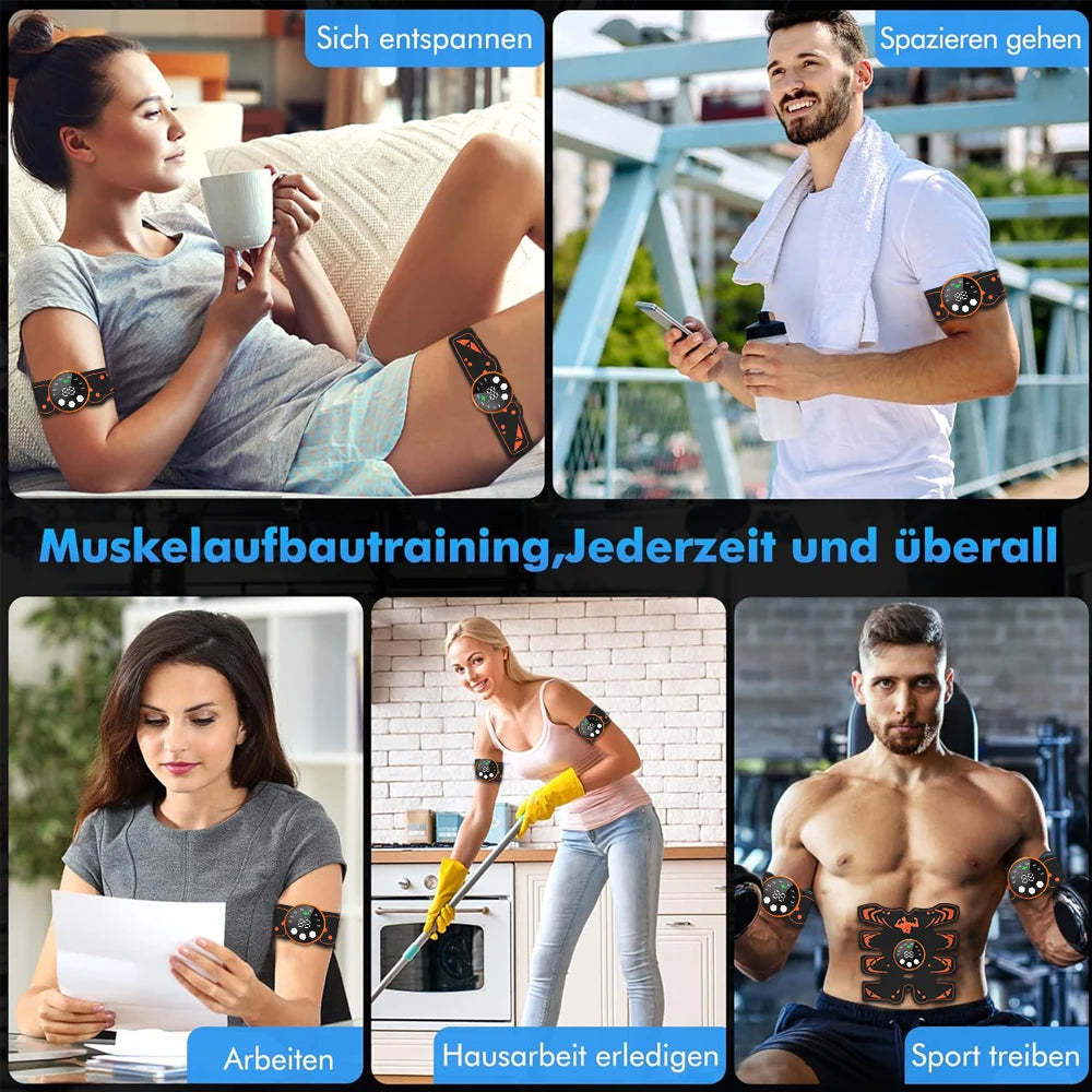 Rechargeable EMS Abdominal Trainer Muscle Stimulator Fitness Equipment - Portable Home Gym Device for Abdomen Glutes