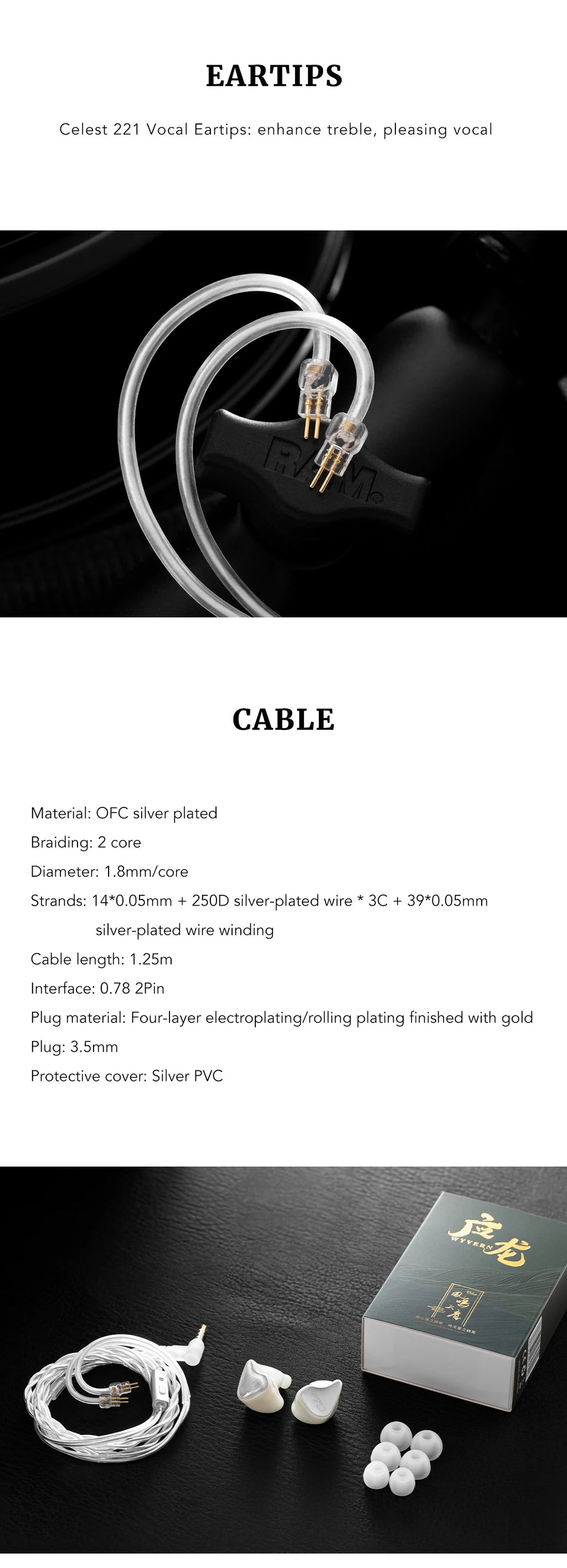 Kinera Celest Wyvern / Wyvern PRO / Wyvern Black 1DD In-Ear Earphone Dynamic Driver 0.78mm Wired HiFi Earbuds Gaming Mic