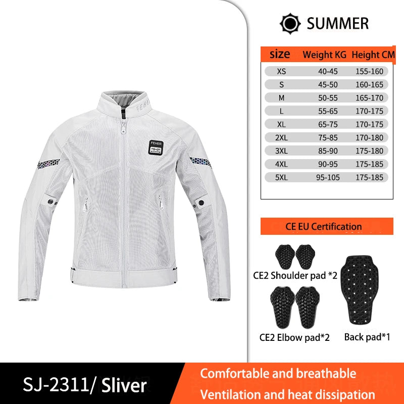 Men's Motorcycle Jacket Summer Clothing Anti-Collision Motorcycles Pants Motocross Off-road CE Protection Motocross Rider Coat
