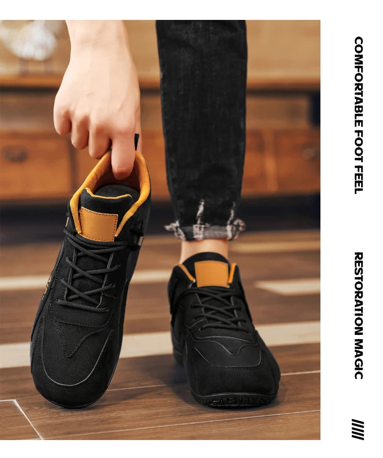 Casual Sport Shoes for Men Retro Leather Surface Soft Bottom Versatile Leisure Board Shoes Autumn Trend Brand Agan Men's Foot...