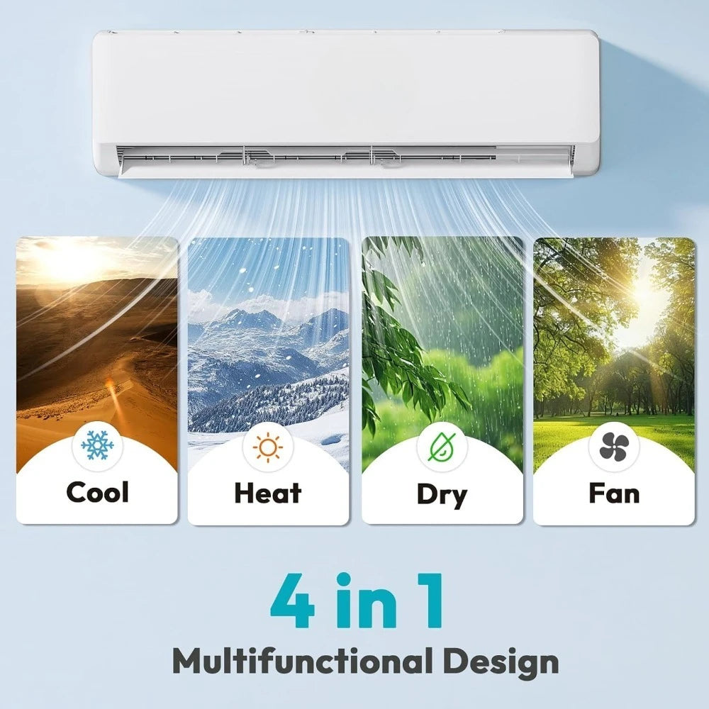 Mini Split AC 18000 BTU 19 SEER2 208-230V Ductless Inverter Heat Cool 1250sq.ft Energy Efficient Pre-Charged, Custom