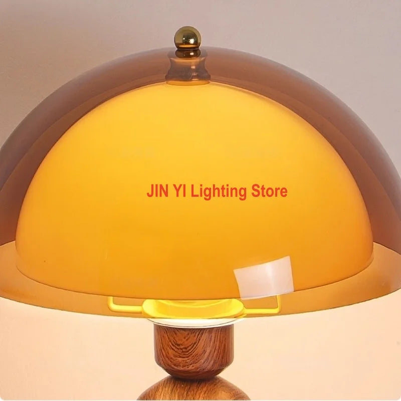 New Acrylic Lampshade Mushroom Lamp Retro Wabi Sabi Style Living Room Decoration Atmosphere Perpetual Light E27