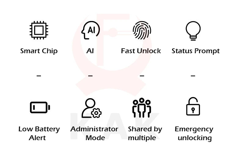 KAK Biometric Fingerprint Lock White Anti-theft Smart Drawer Lock 30x30mm Keyless Fingerprint Security Furniture Door Lock