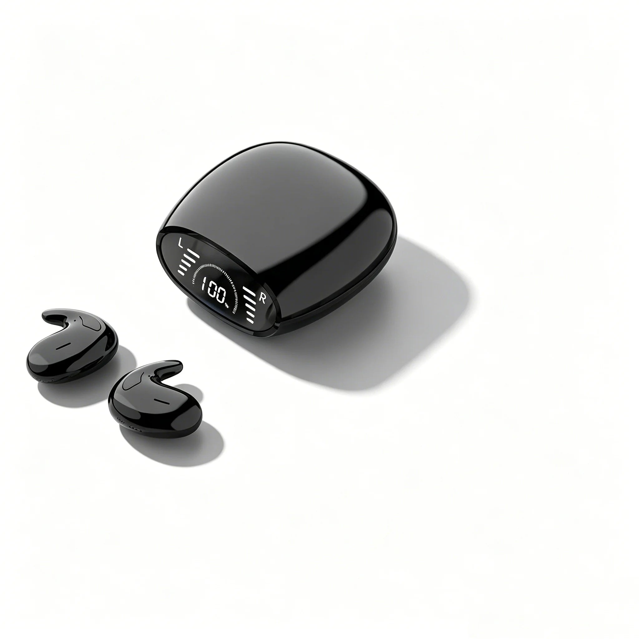 Ultra-Thin Invisible Sleep Earbuds Lightweight Ergonomic Fit Side Sleep Friendly Cloud-Soft Comfort with Built-in Mic