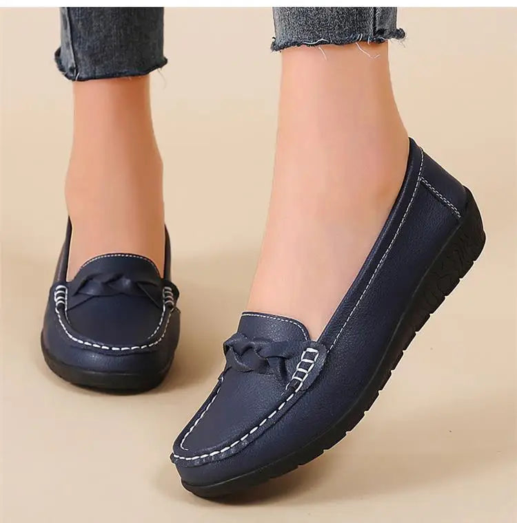 Genuine Leather Fashion Women Flats Outdoor Ballet Flats Moccasins Women's Shoes Retro Women Shoe Oxford Plus Size Zapatos Mujer