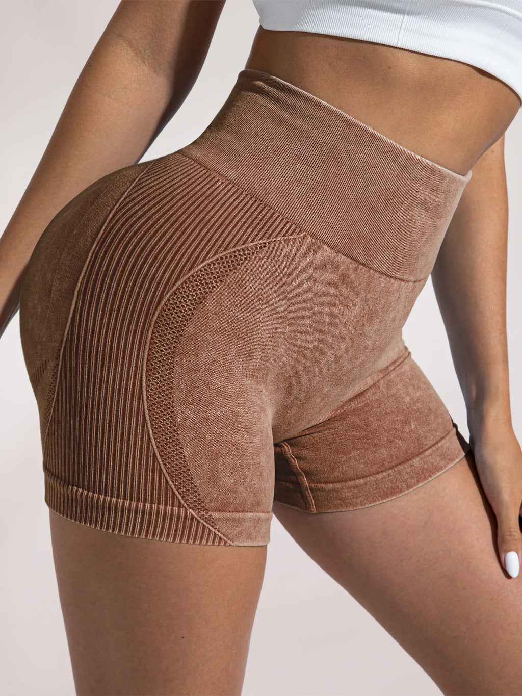 Women Sand Wash High Waist Tummy Control Butt Lifting High Stretch Slim Yoga Shorts Wear Outside Run Gym Workout  Sports Pants