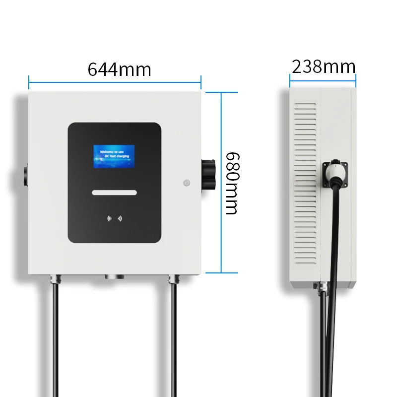Customized Movable Floor-mounted DC Fast EV Charging Station 20kW 30kW CCS2 Connector Commercial High Speed Electric