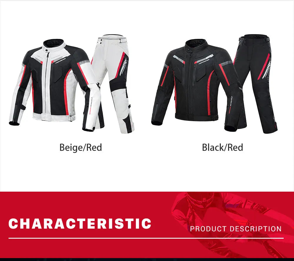 Men Waterproof Motorcycle Jacket Night High Visible Motorbike Racing Jacket Motorcycle Pants Moto Clothing With EVA Protection