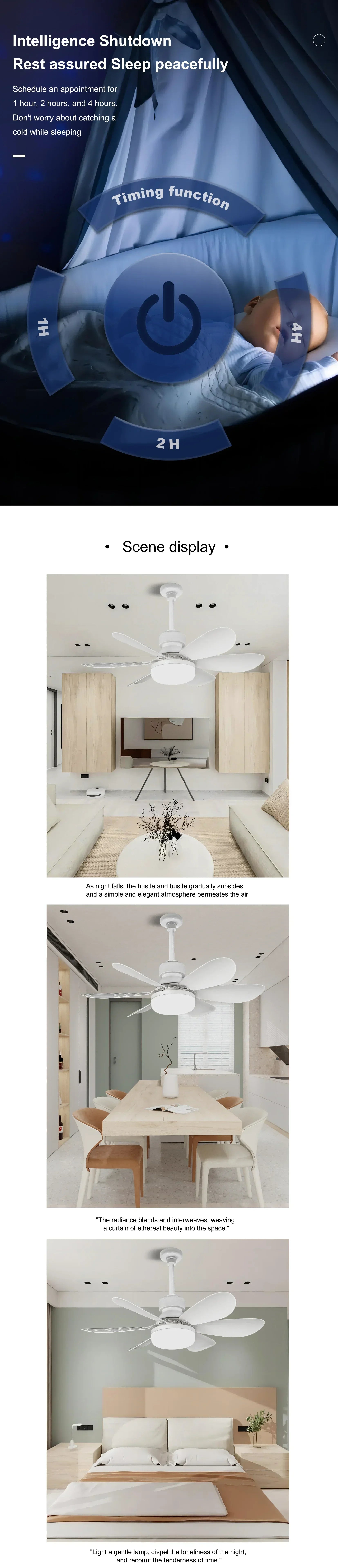 LED 30W Ceiling Fan Light E27 with Remote Control for Dimming, Suitable for Living Room, Study, Household Use, 85-265V