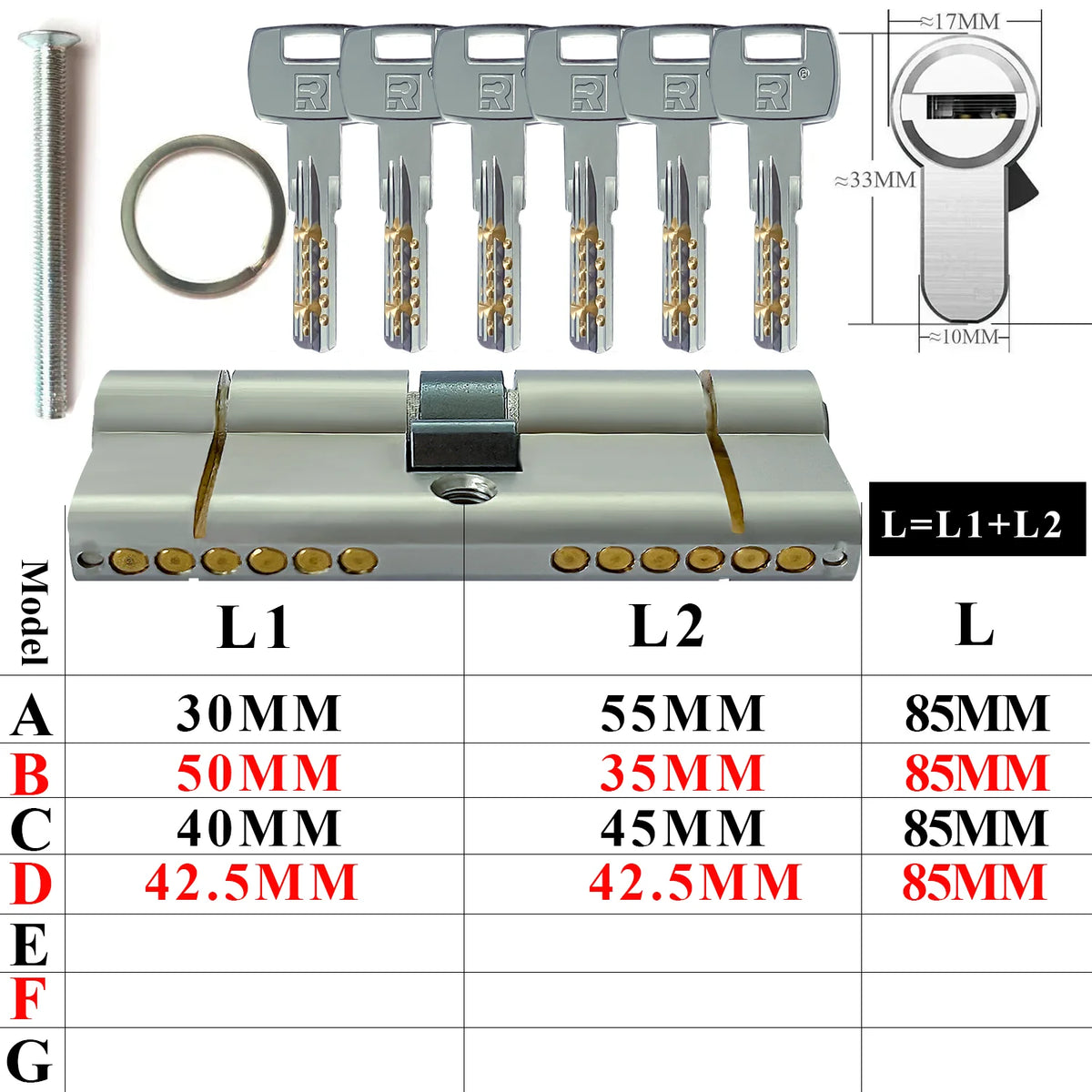 Customization: Open all household door locks with the same key. European standard high-quality 11 pin anti-theft lock cylinder