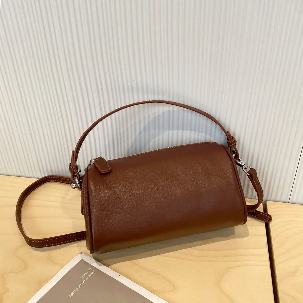 Ladies' Genuine Leather Small Shoulder Bag for Women Crossbody Fashionable Simple and Practical Soft Leather Darling Phone Bag
