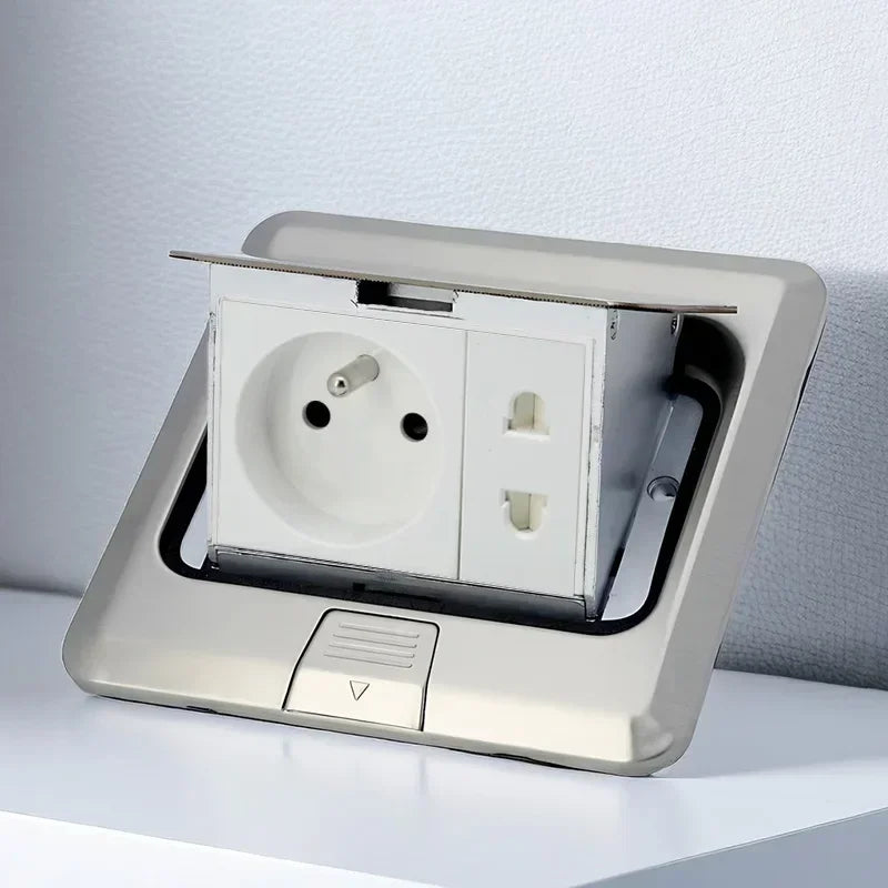 Electrical Switches Desktop Socket EU/Universal Power Outlet Hidden Type Pop Up Floor Socket For Meeting Room