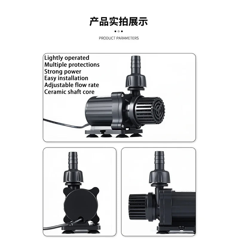 Ultra Quiet Water Pump Mini DC12V Brushless Motor Submersible Aquarium Water Pump Adapter Pond Fountain for Fish Tank Garden