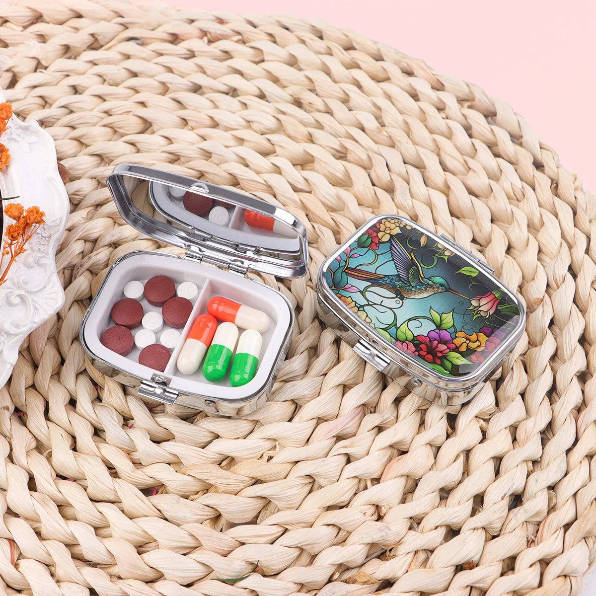 Animals Metal Medicine Box Bird Pill Packaging Health Products Butterfly Moisture Resistant Storage Case Personalized Casket