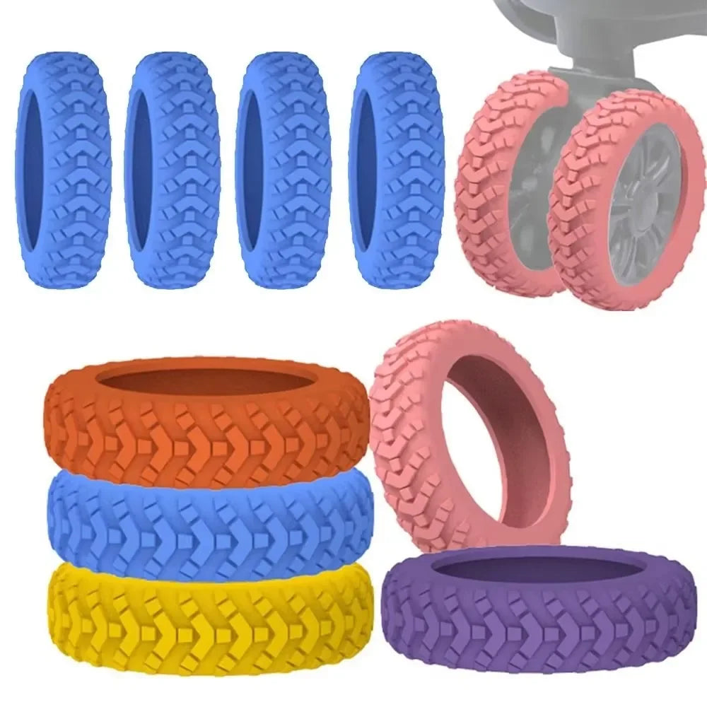 8 Pcs Silicone Luggage Wheel Protector Shoes Suitcase Casters Anti Abrasion Noise Min Travel Rolling Luggage Accessory Parts