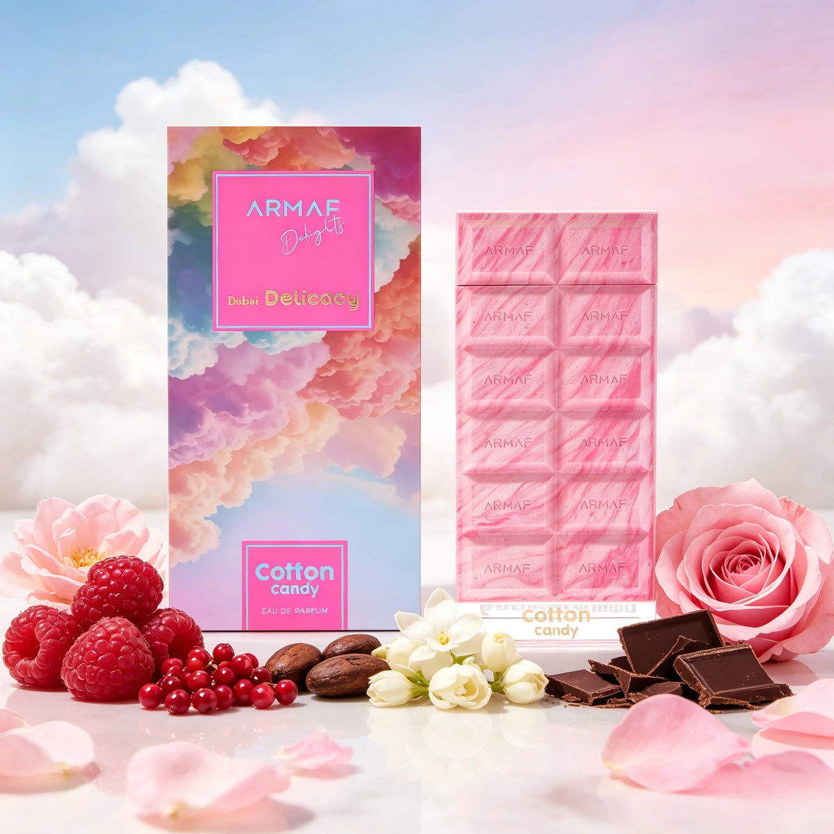 Armaf Parfums Cotton Candy Unisex EDP 70ml- a Delicious Fruit Fragrance with Raspberry Pink Pepper Cocoa Jasmine Rose Vanilla Benzoin And Cedarwood