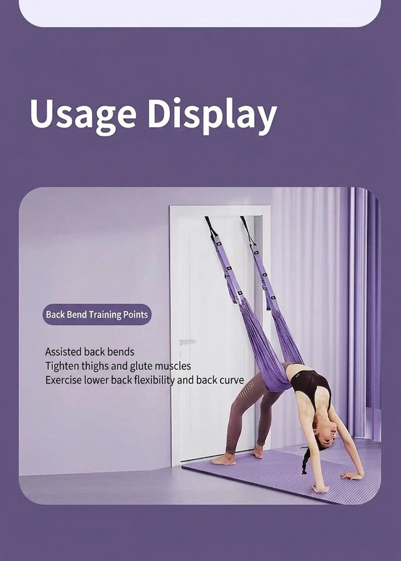 Hanging Rope For Aerial Yoga No-Drill Portable Lower Back Trainer Stretching Band Elastic Rope Dance Training Fitness Equipment