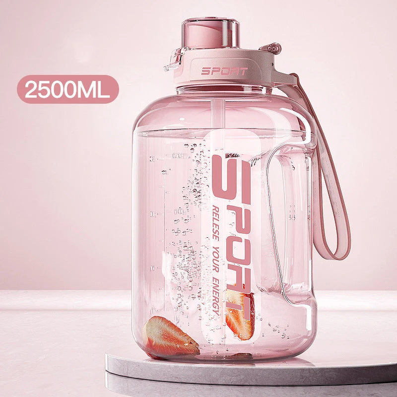 Large Capacity2500/1700ML Water Bottle With Straw Lid Sports Gym Water Kettle For Camping Travel BPA Free Drinking Bottles
