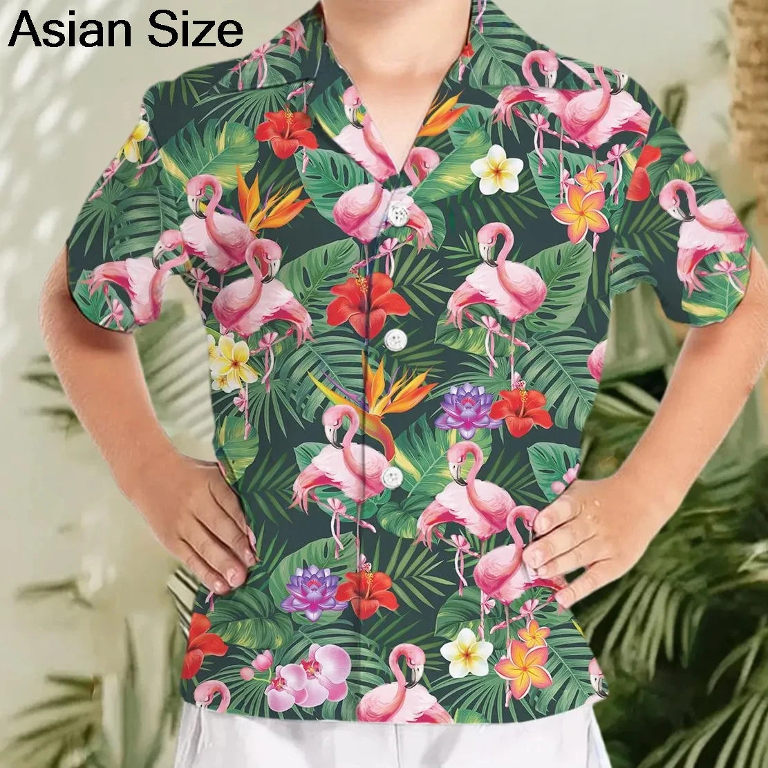 2025 Summer Popular Flamingo Skull  Print Hawaiian Shirts Men Women Comfortable Soft Short Sleeve Shirt Street Daily Trendy Tops