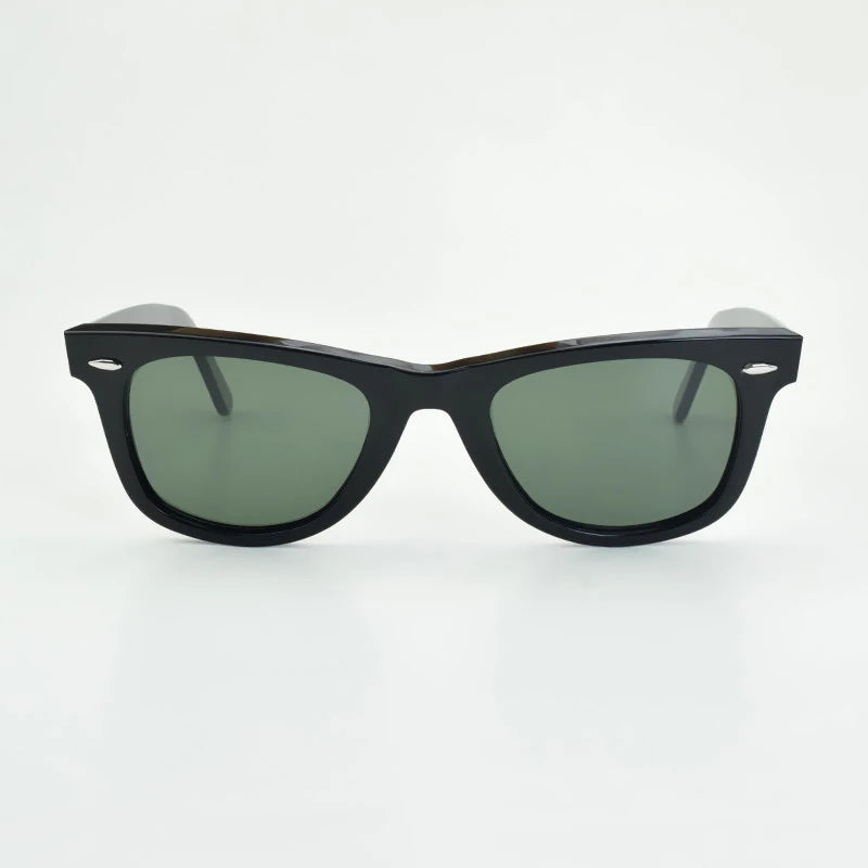 SUN glasses classics Glass lens Acetate sun glasses men Y-2140 Double rivet Design Goggles Elegant Female Square UV sunglass