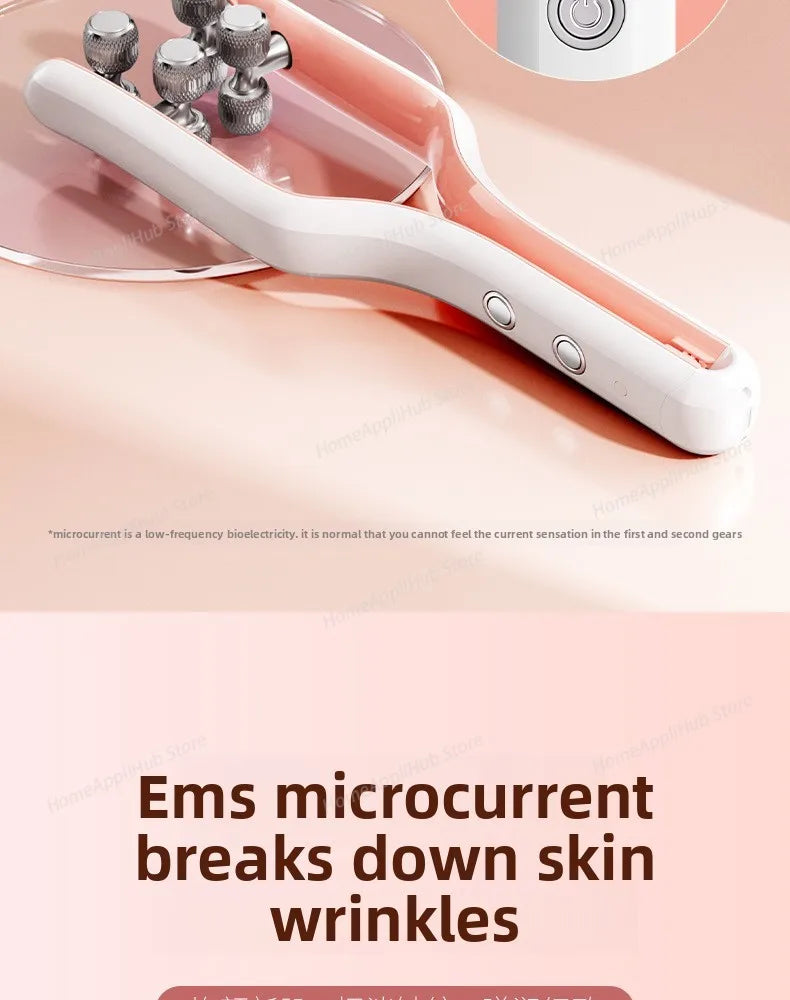 roller facial massager EMS micro current three-level intensity adjustment care rechargeable skin management device facial massa