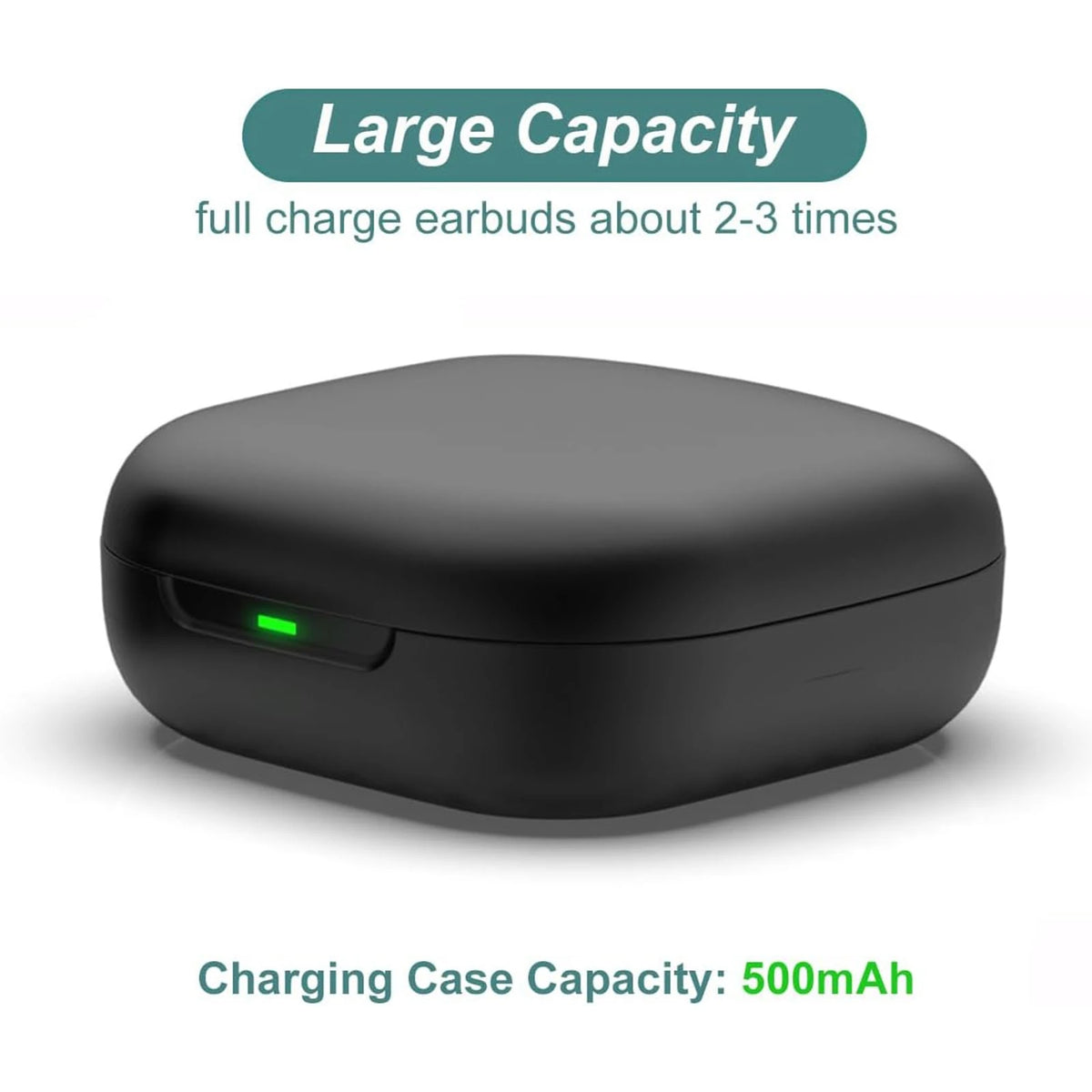 Earbud Charging Case Replacement 500mAh Type C Black Wireless Earbuds Charger Case for Shokz OpenFit 2 2+ T920 T921 Headphones
