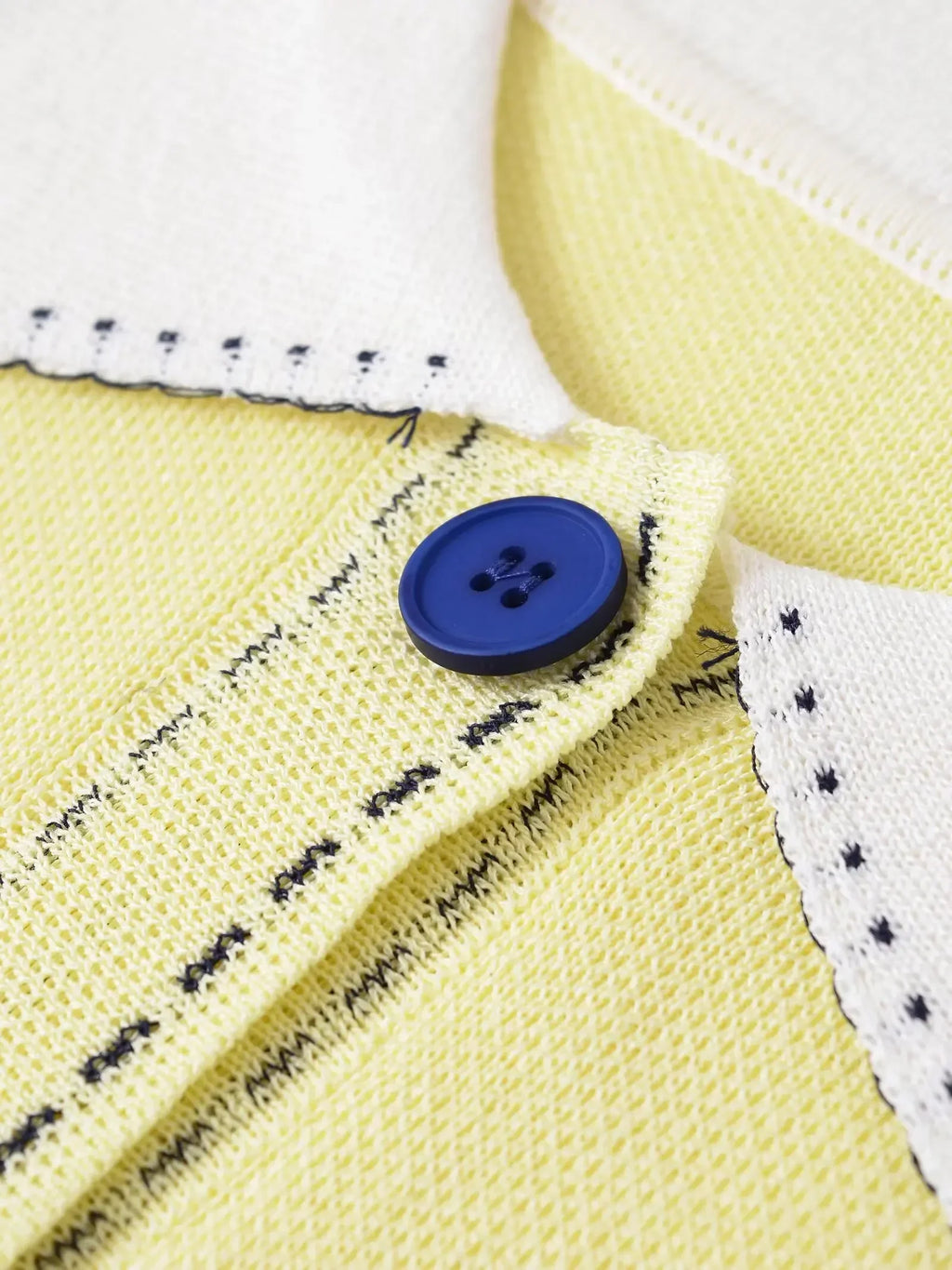 Casual Yellow Lapel Knitted Sweater Women Chic Short Sleeve Single Breasted Warm Pullover Lady Autumn Commute Street Outwear New