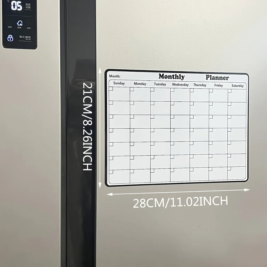 Magnetic Refrigerator Dry Erase Calendar Monthly Planner Whiteboard Record Message Board Memo Pad Fridge Magnets Kitchen Decor
