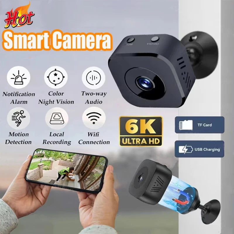 Mini Security Camera WiFi Surveillance 4K FullHD With 2 Way Audio Motion Detection Infrared Night Vision Security Cam