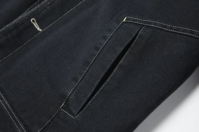 New Fashion Men Black Denim Jackets Fleece Warm Jeans Coats Quality Male Cotton Casual Winter Coats Outwear Winter Clothes 5XL