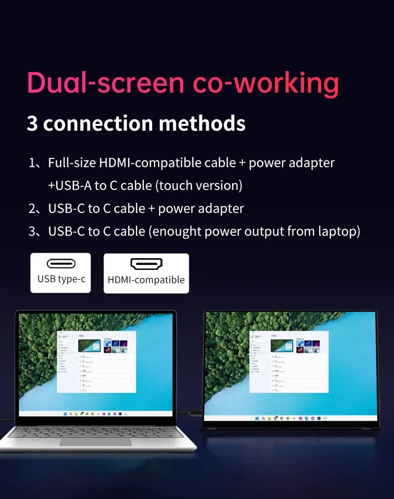 16 Inch 4K AMOLED Touch Screen Portable Monitor 3840*2400P 100%DCI-P3 500Nit 10Bit 100000:1 Display For PC Laptop Phone PS5 Xbox